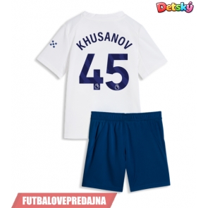 Lacne Dětský Futbalové dres Manchester City Abdukodir Khusanov #45 2026-27 Krátky Rukáv - Tretina (+ trenírky)